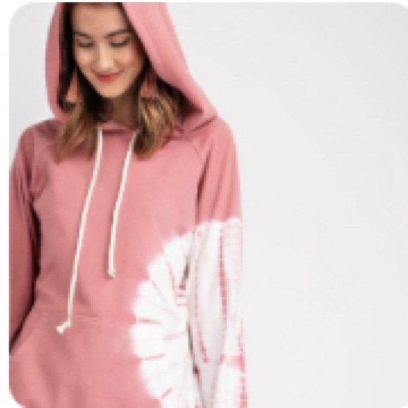 easel Tops - LONG SLEEVE Dried Rose Color Hoodie